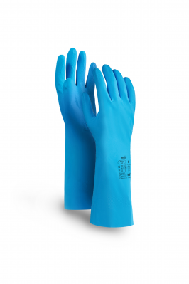 Перчатки рабочие "Нитрон" из нитрила цвет синий